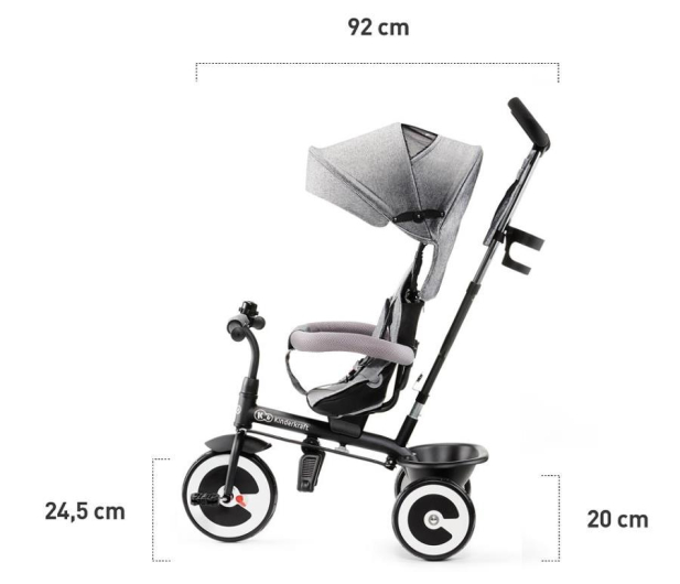 Kinderkraft Rowerek Trójkołowy Aston Grey - 463171 - zdjęcie 9